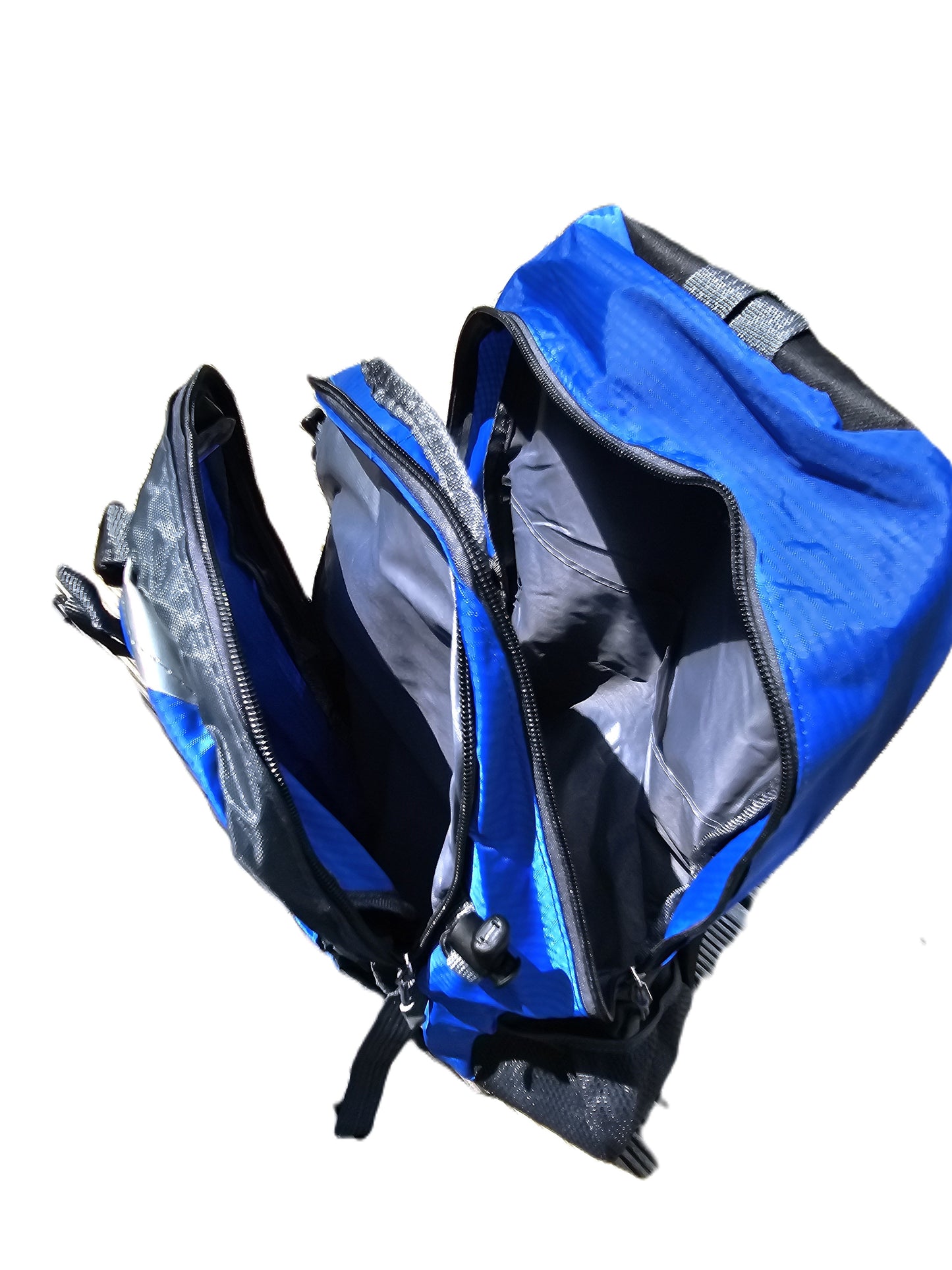 moderner, leichter und wasserfester Rucksack 40 l blau, für Wandern,Radfahren und Schule - father and daughter